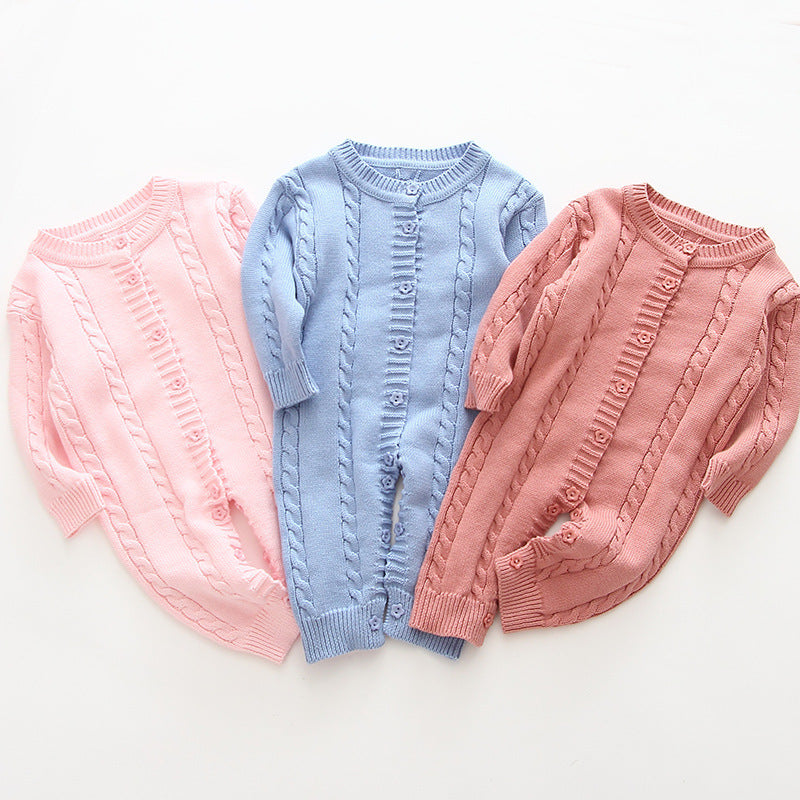 Baby Knitted Romper Long Sleeve Sweater