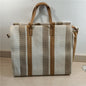 One-shoulder Striped Portable Canvas Bag