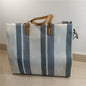 One-shoulder Striped Portable Canvas Bag