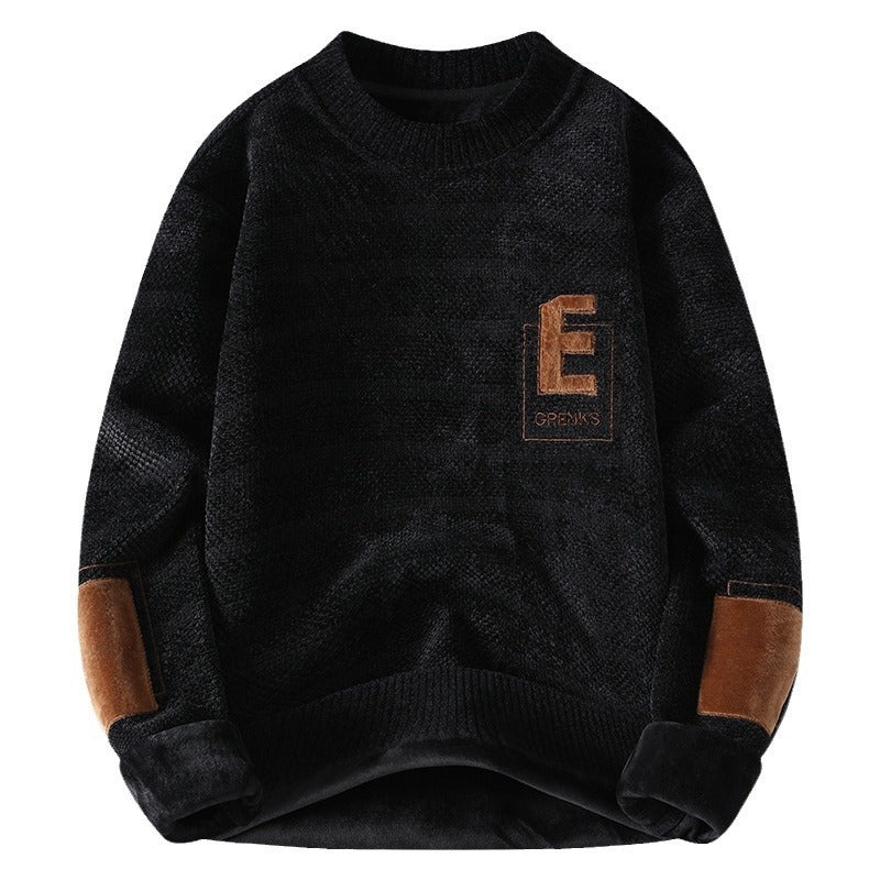 Mens Super Soft Fleece-lined Knitted Sweater