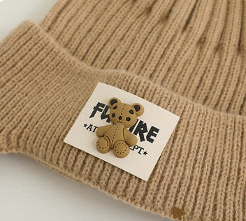 Children's Knitted Warm Bear Woolen Cap Outdoor