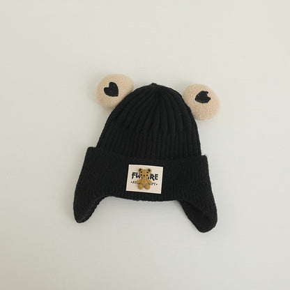 Children's Knitted Warm Bear Woolen Cap Outdoor