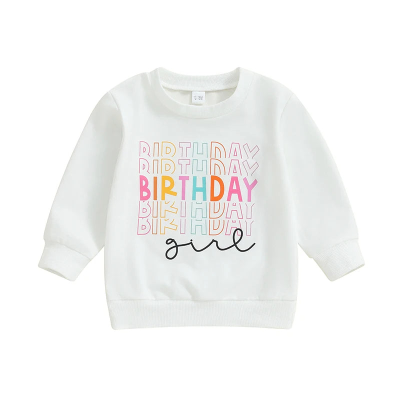 Girl's Casual Versatile Birthday Letter Hoodie