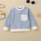 Girls' Striped Pocket Long Sleeve Sweater