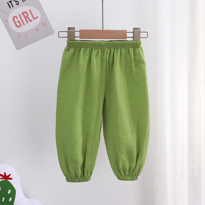 Children's Trousers Summer Style Men's And Women's Baby Double Layer