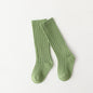 Sunken Stripe Socks Baby Plain Middle-long Stockings