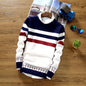 Mens Round neck striped knit sweater