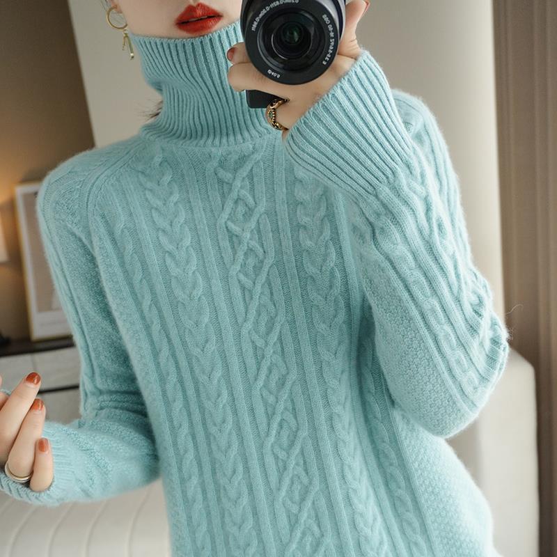 Womens High Neck Knitted Sweater