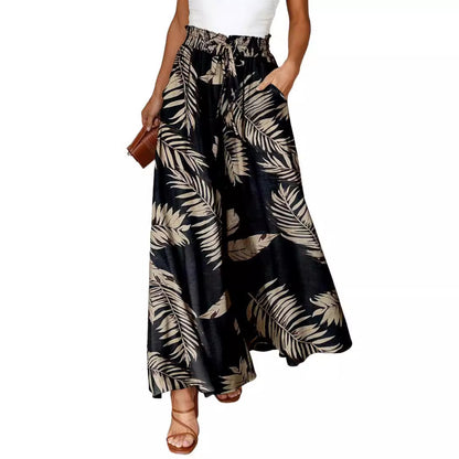 Printed Comfortable Casual Wide-leg Trousers