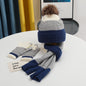 Childrens Fleece Thick Wool Hat Scarf Gloves 3-piece Set