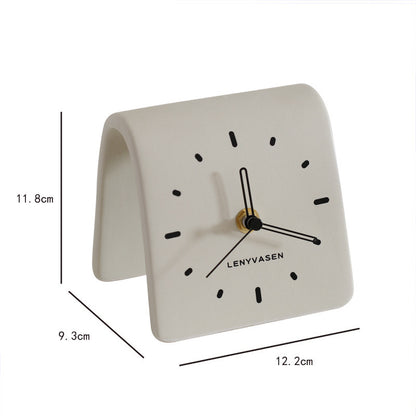 Creative Table Ceramic Clock Simple Clock Home Ornaments