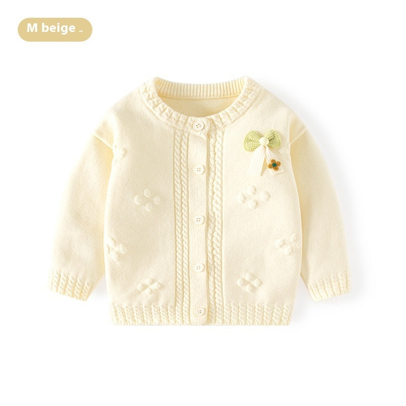 Girls Pure Cotton Knitted Cardigan Sweater