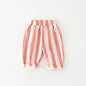 Infant Spring High Waist Color Striped Casual Trousers