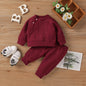 Toddler Twist Knitted Cotton Open Shoulder Suit