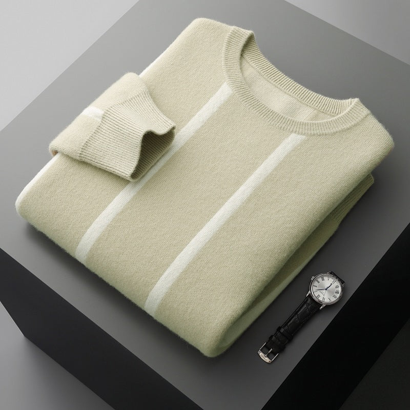 Men's Round Neck Thickening Knitted Sweater Wool