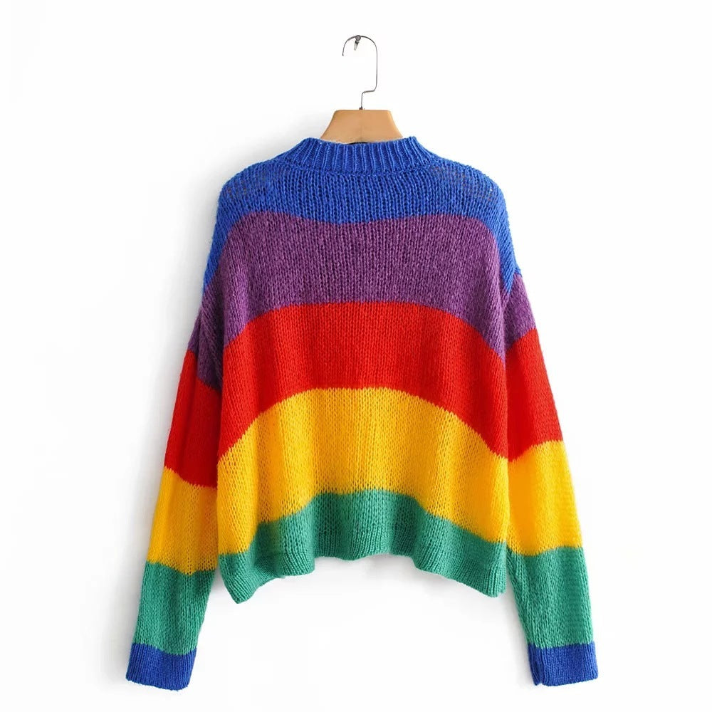 Knitted rainbow sweater