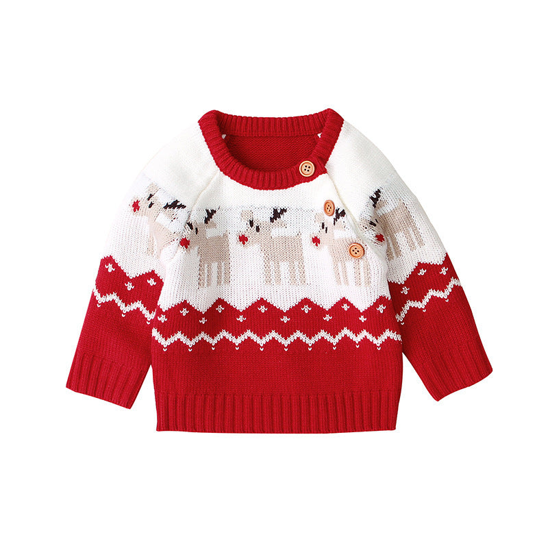 Cartoon christmas elk sweater