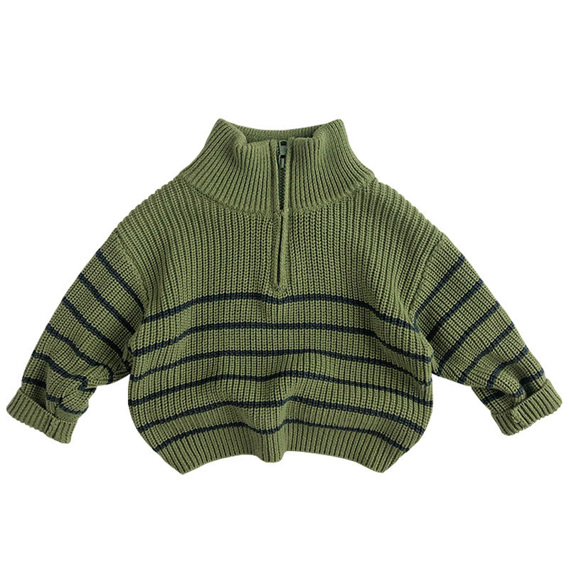 Kids Half Zipper Pullover Sweater