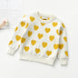 Heart Round Neck Long Sleeve Children's Sweater