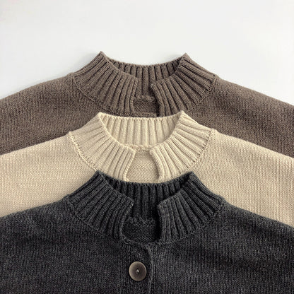 Children's Knitted Stand-up Collar Cardigan Top