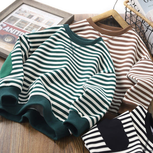 Kids Striped Long Sleeve Bottoming Top