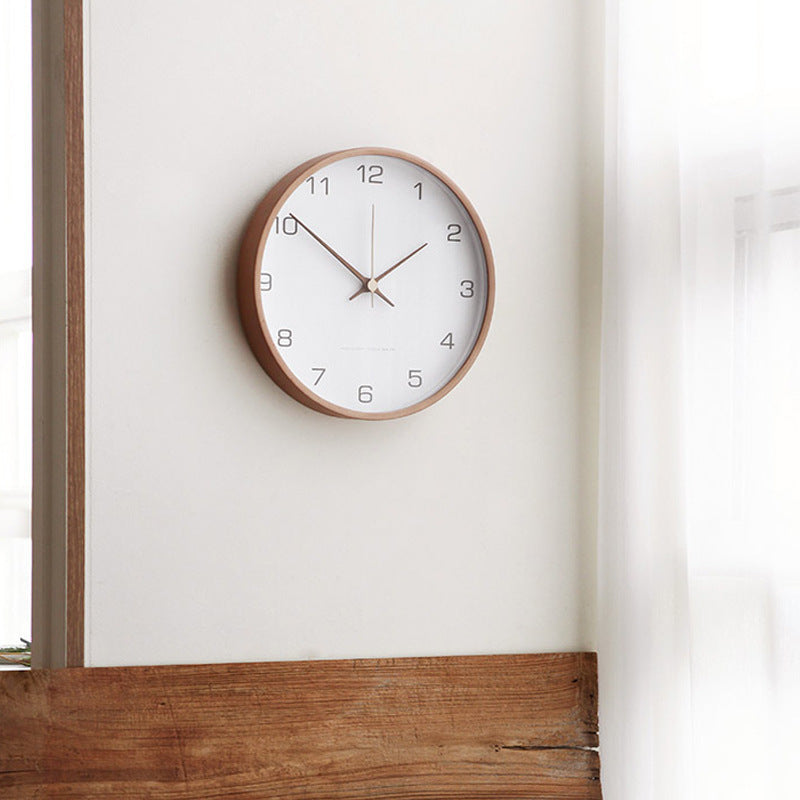 Wood Wall Clock Living Room Modern Minimalist Creative Clock