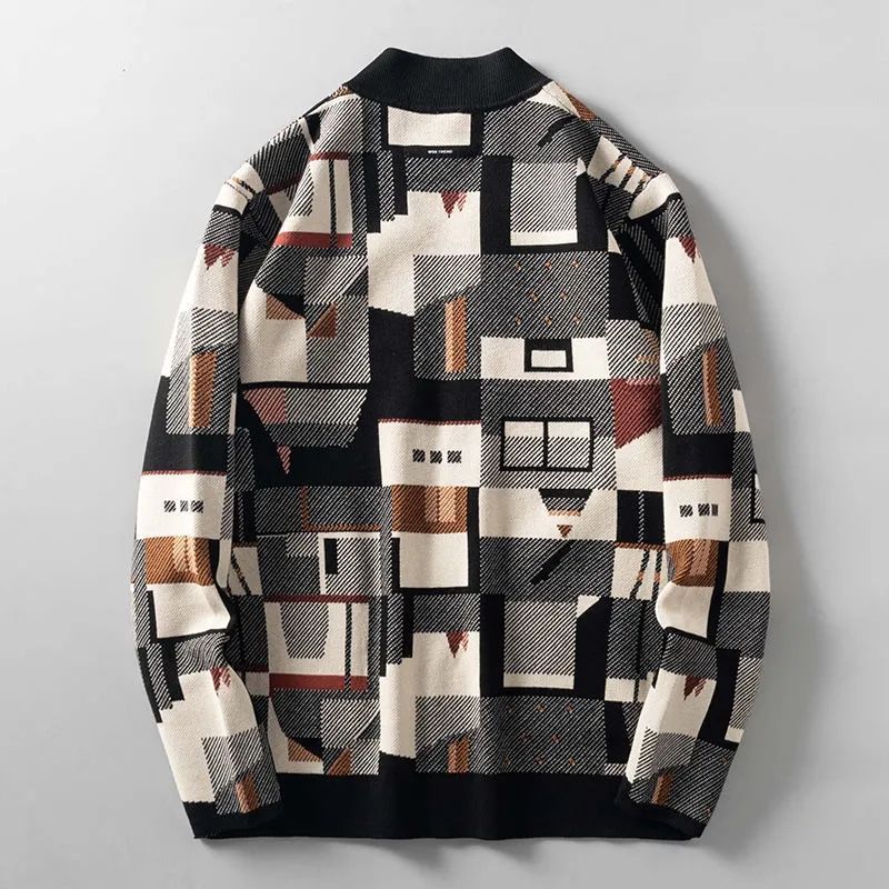 Men's Irregular Color Matching Sweater