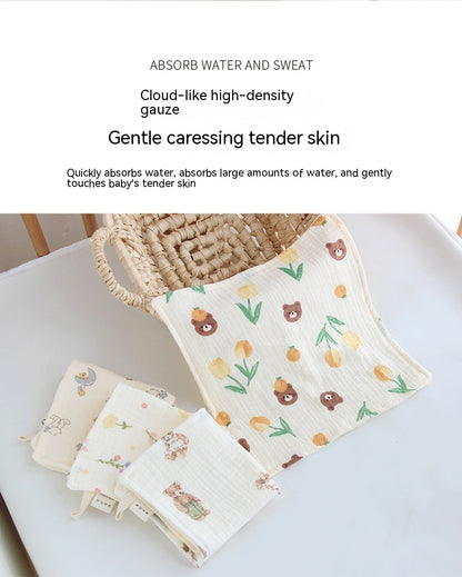 Four-layer Gauze Baby Saliva Towel Floral