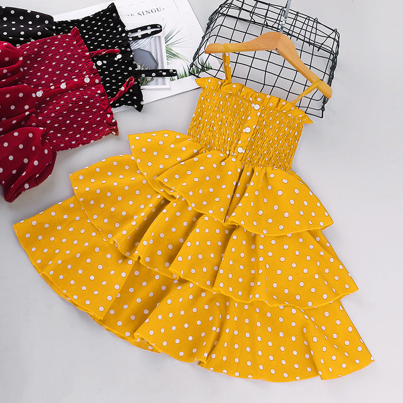 Girls Western Style Polka Dot Dress