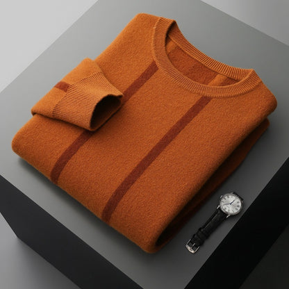 Men's Round Neck Thickening Knitted Sweater Wool