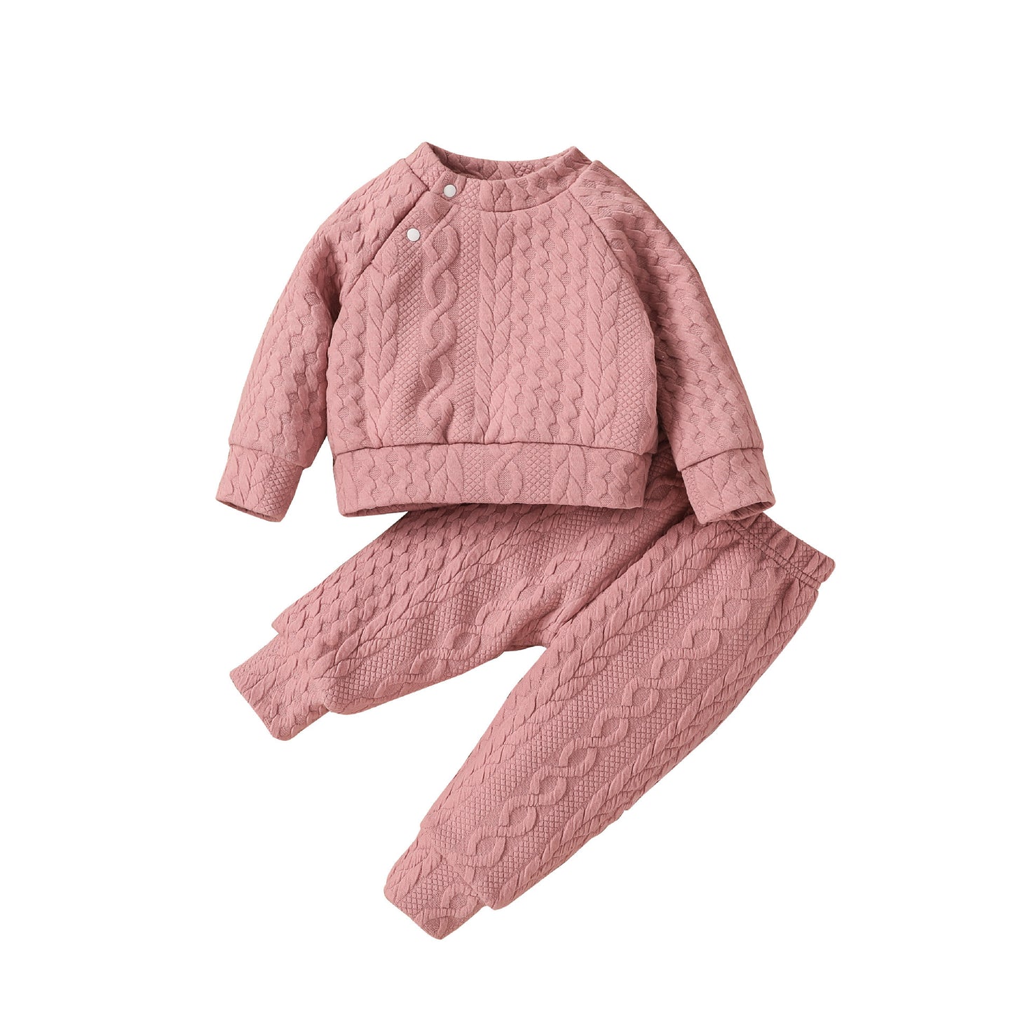 Toddler Twist Knitted Cotton Open Shoulder Suit