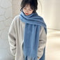 Pure Color Thickened Garland Scarf