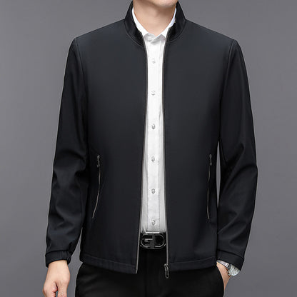 Stand Collar Middle-aged Men Casual Jacket