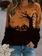 Halloween Round Neck Pullover Long Sleeve Casual Loose Sweatshirt