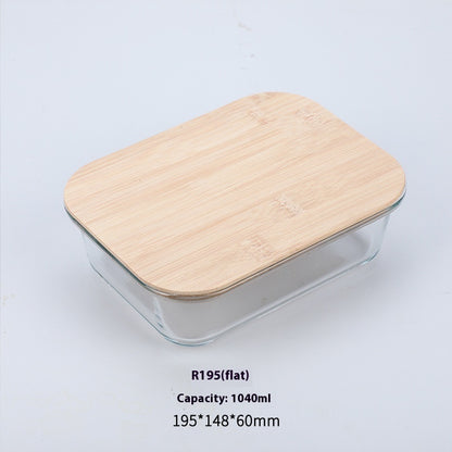 Bamboo Wood Lid Glass Lunch Box