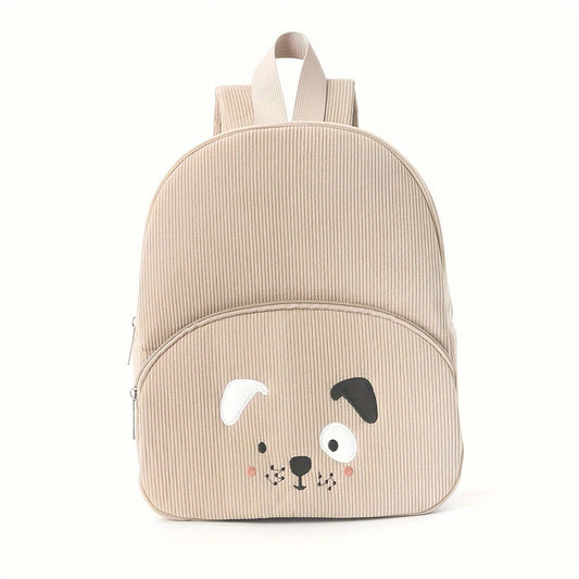 Corduroy Bear Embroidered Backpack