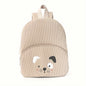 Corduroy Bear Embroidered Backpack