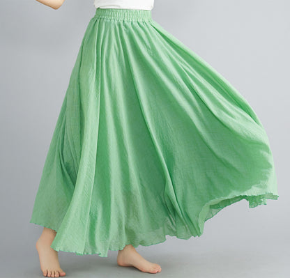 Lady Literature Plus Size Cotton And Linen Skirt