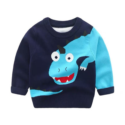 Children's Cartoon Kitted Sweater