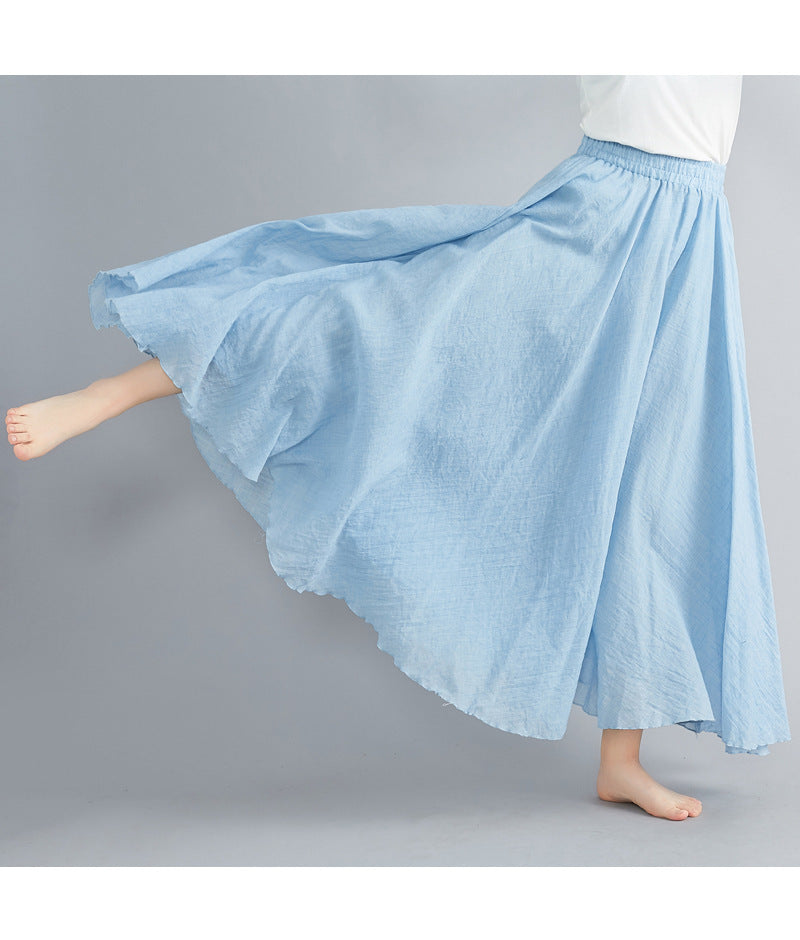 Lady Literature Plus Size Cotton And Linen Skirt