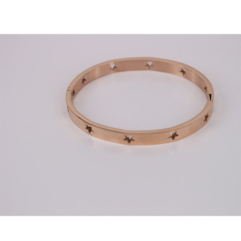 Simple Stainless Steel Hollow XINGX Bracelet