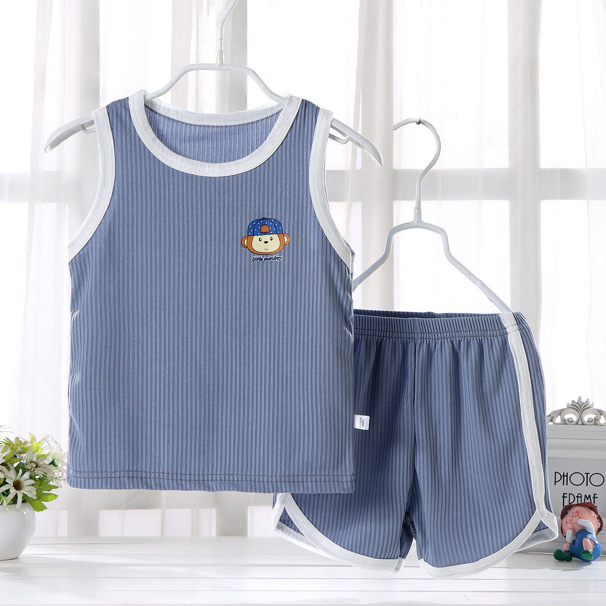 Children's Quick Drying Clothes Vest Suit Summer Ice Silk