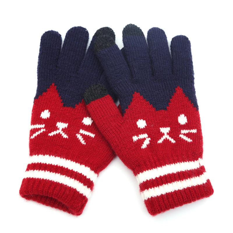 Knitted touch screen gloves