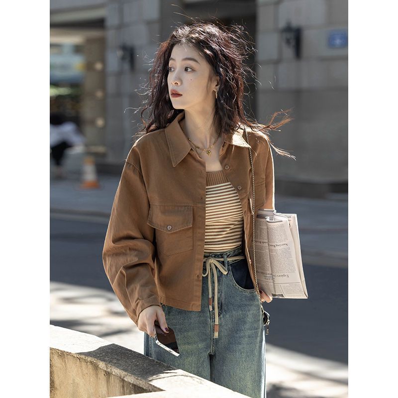 Coat Design Sense Hong Kong Style Top Vintage Long Sleeve Shirt