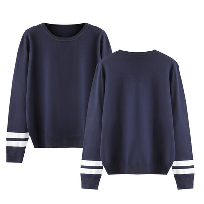 Round neck knit sweater for men and women