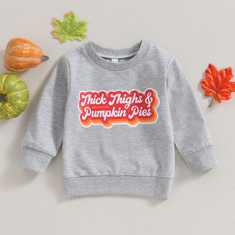 Halloween Clothing Infant and Toddler Letter Printed Long Sleeve Sweater