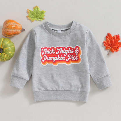 Halloween Clothing Infant and Toddler Letter Printed Long Sleeve Sweater