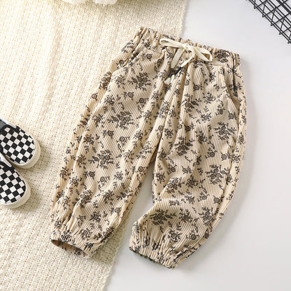 Children's Retro Corduroy Korean Style Bloomers