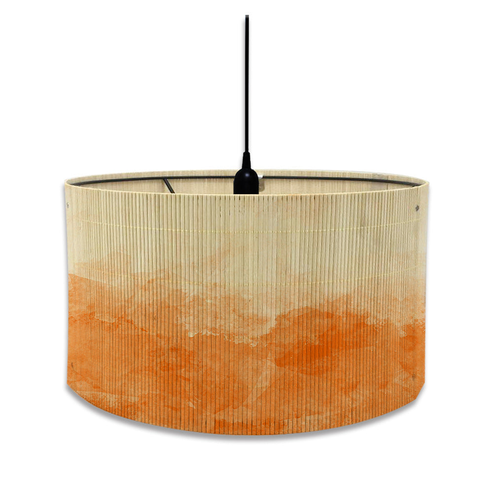 European Watercolor Gradient Printing Abstract Bamboo Lampshade