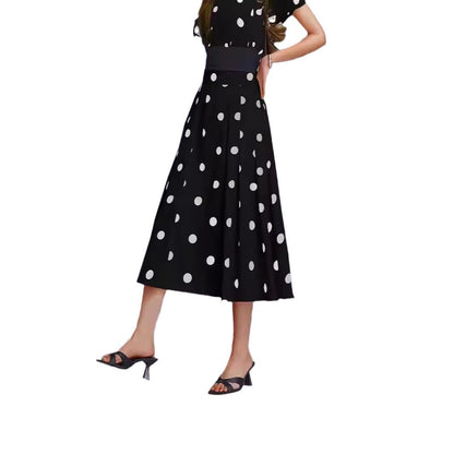 Draping Polka Dot Skirt Women's Summer Style